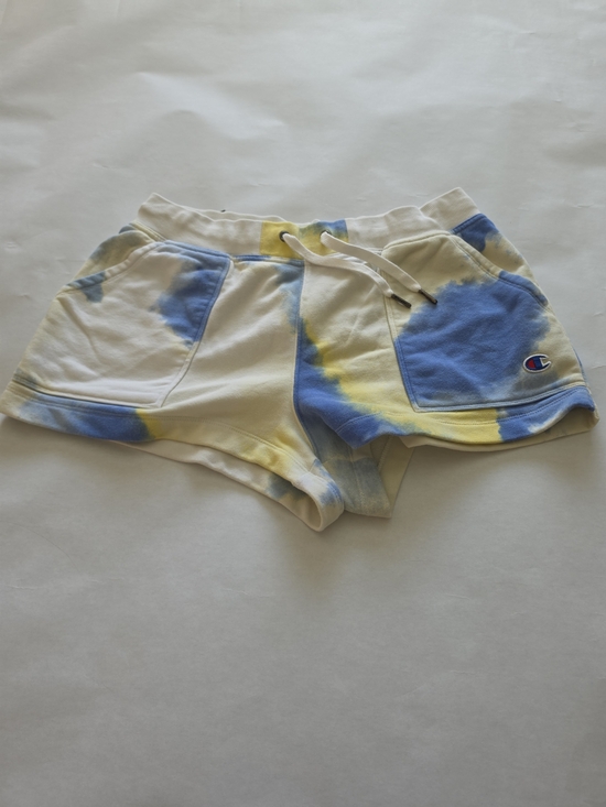 Champion Pants - Champion Tie-Dye Fleece Shorts — Blue, Yellow & White